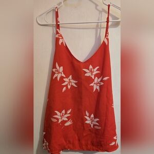 Cotton on red Floral Sleeveless Top Size Medium